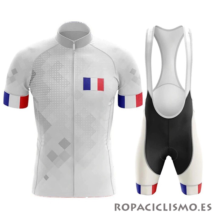 2020 Maillot Campeon Francia Tirantes Mangas Cortas Blanco